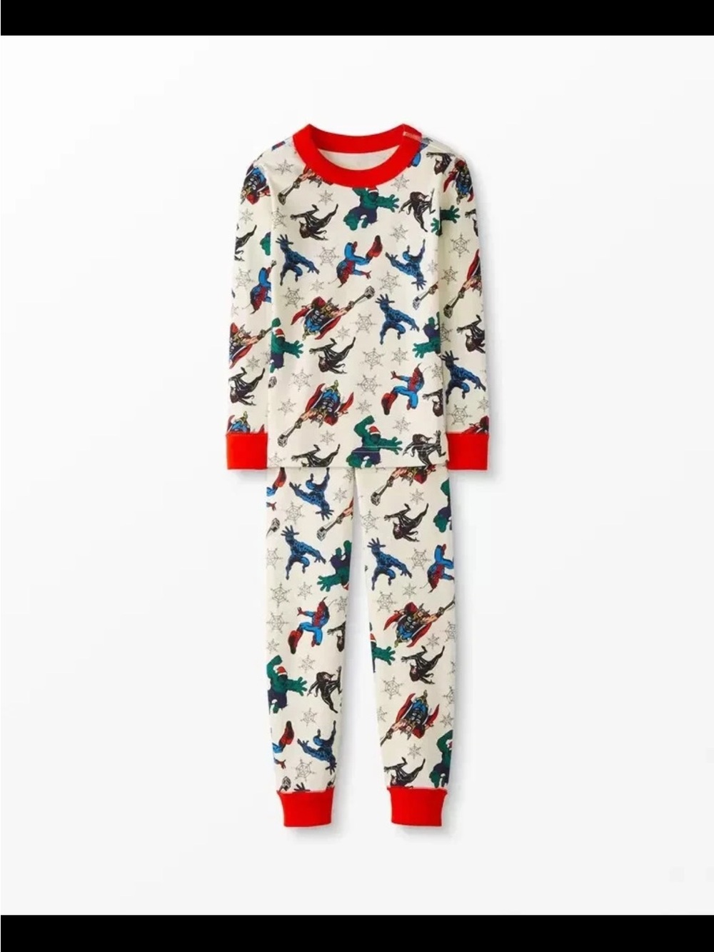 Hanna Andersson Marvel Avengers Holiday Long John Pajama Set 2T Hulk Spider-Man